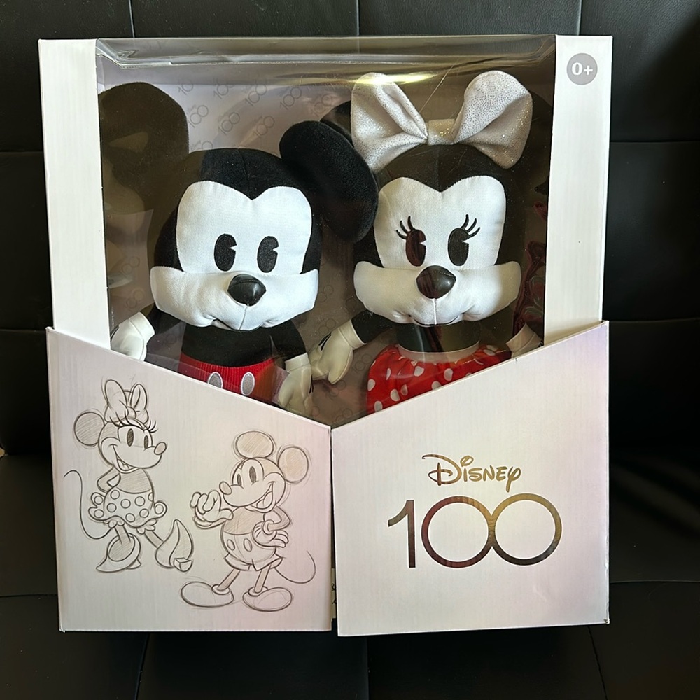 Disney 100 Mickey Mouse & Minnie Mouse Plush character gift set